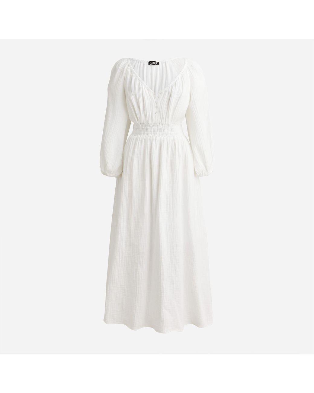 J.Crew Vneck Midi Dress In Soft Gauze in White Lyst
