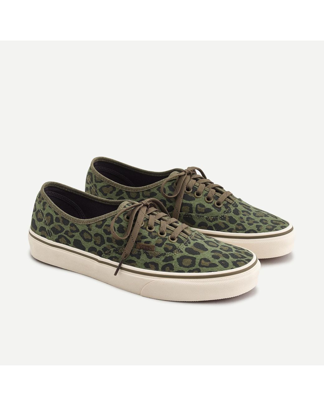 olive green and leopard vans