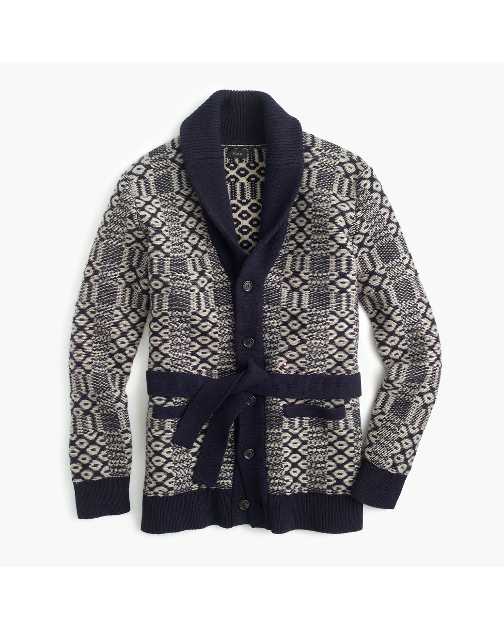 J.Crew Belted Shawl-collar Cardigan Sweater in Blue for Men | Lyst