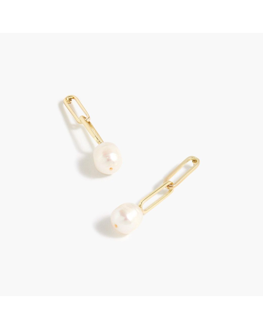 J.Crew Pearl Chainlink Drop Earrings in Metallic Lyst