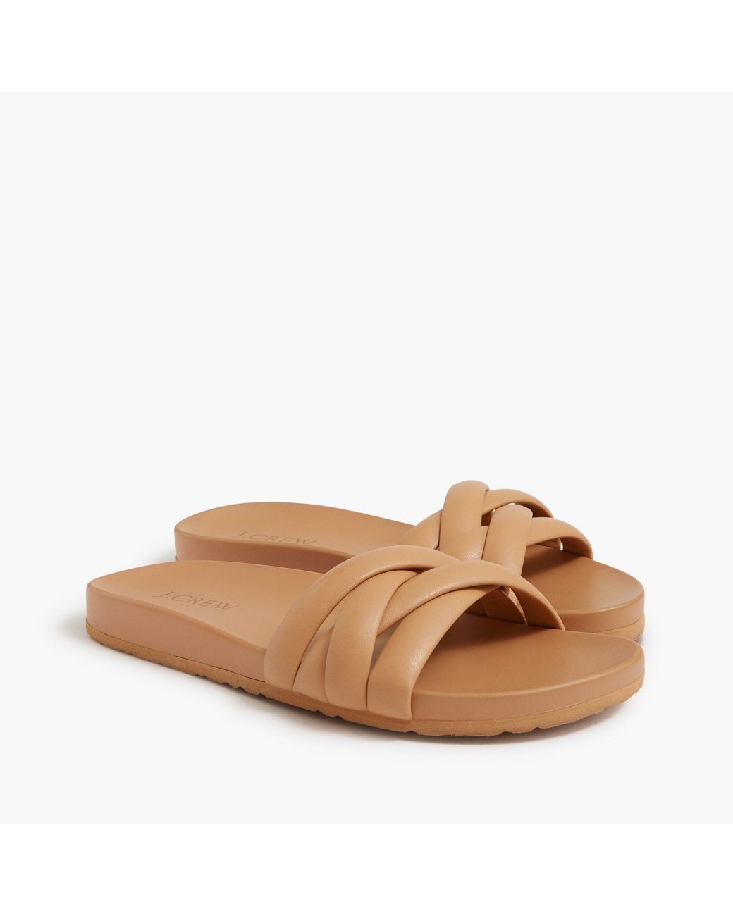 J.Crew Crisscross Slide Sandals in Brown Lyst