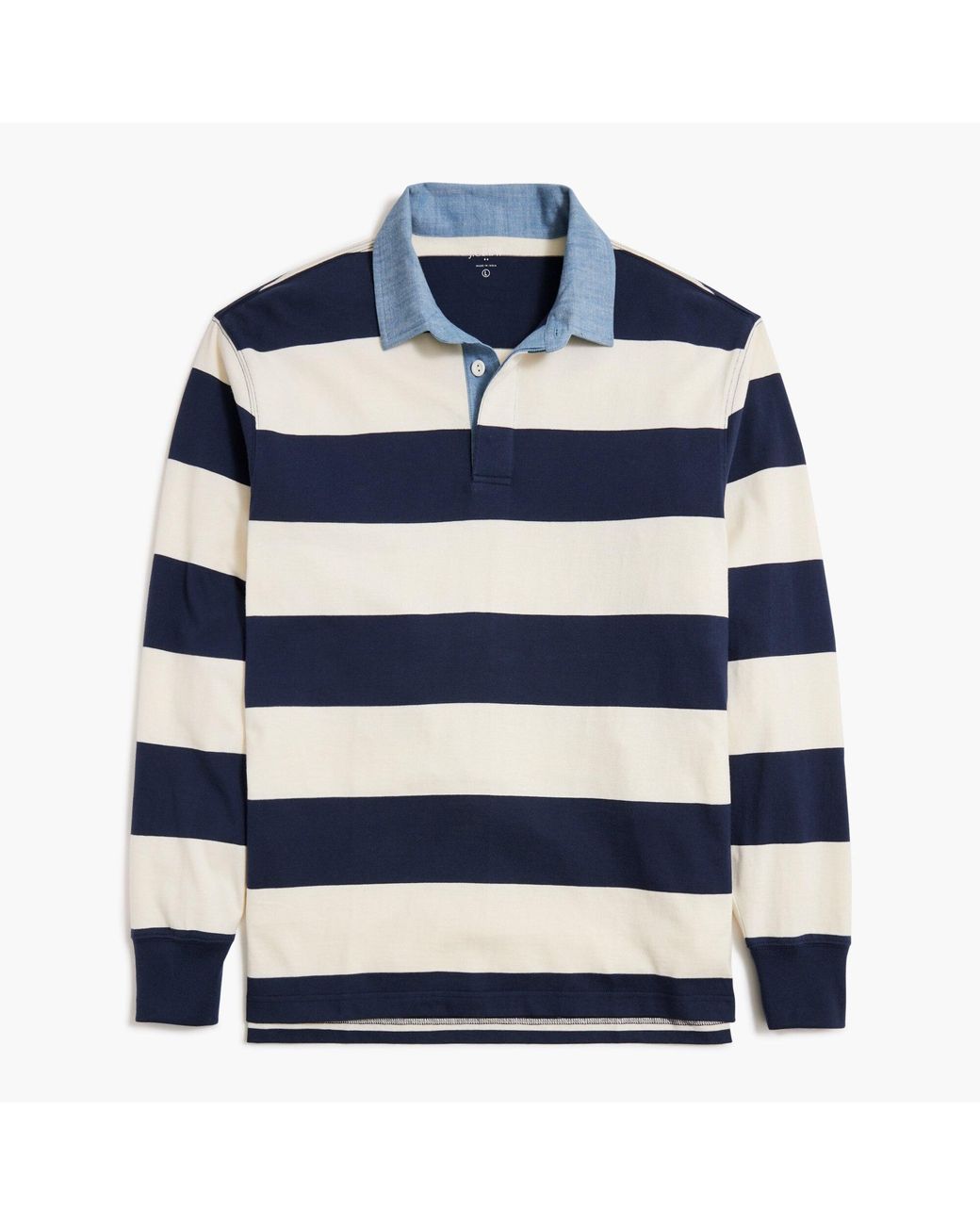 J.crew Rugby Polo Shirt With Chambray Collar In Blue For Men 