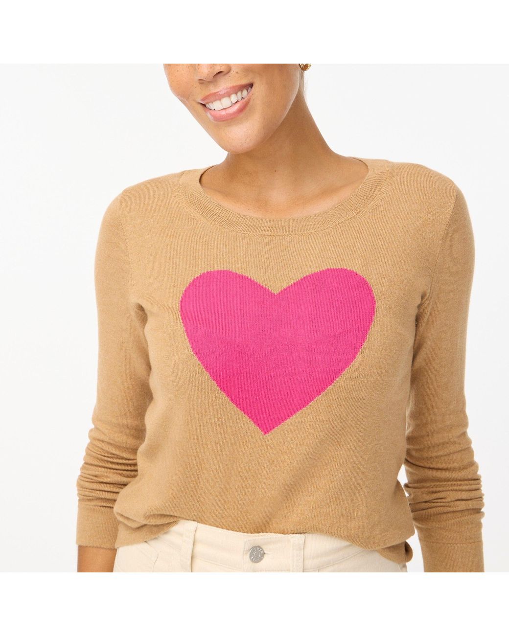 j crew cashmere heart sweater