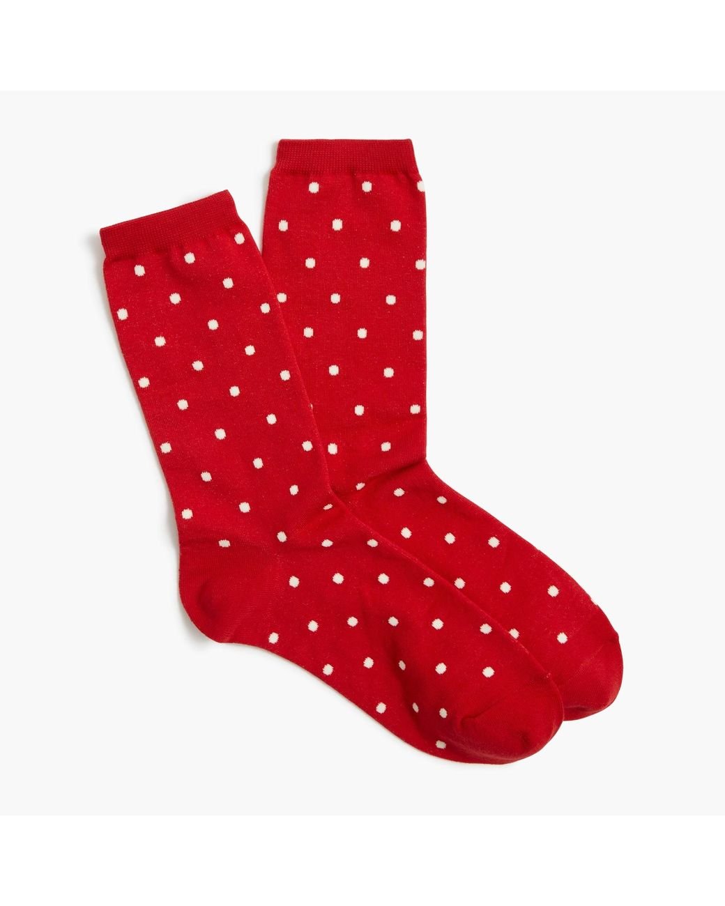 J.Crew Dotted Trouser Socks in Red Lyst