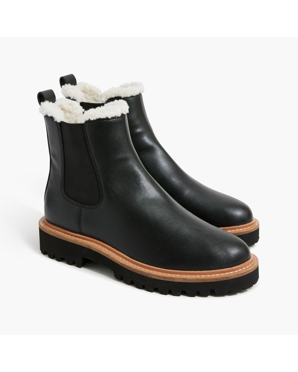 J.Crew Sherpalined Chelsea Boots in Black Lyst
