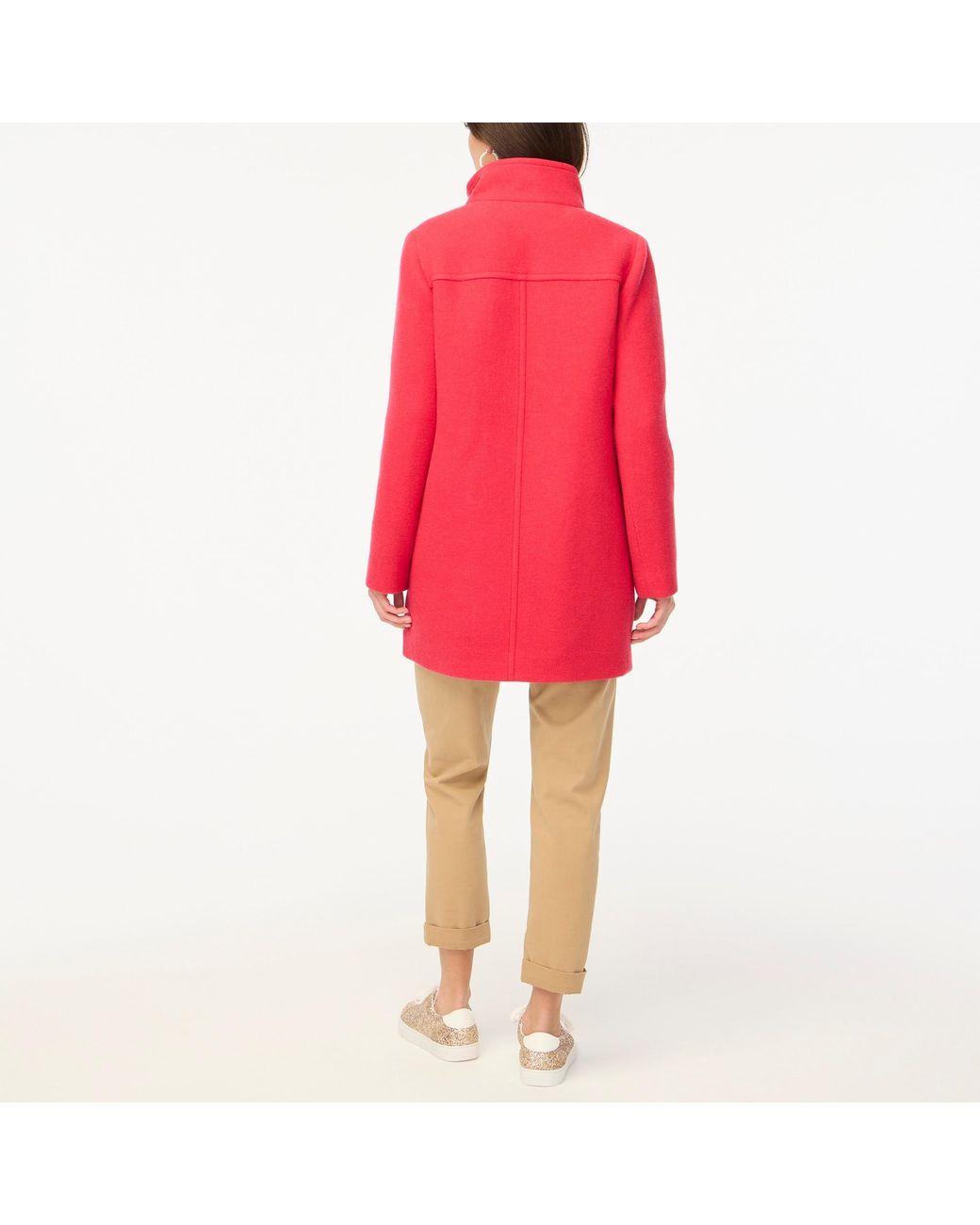 J crew cocoon hot sale coat red