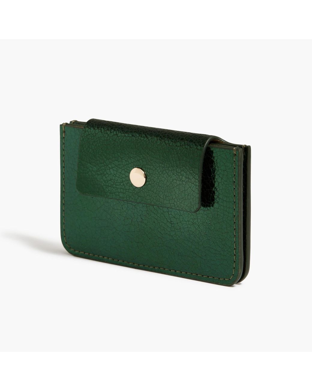 J.Crew Metallic Leather Accordion Wallet in Green Lyst