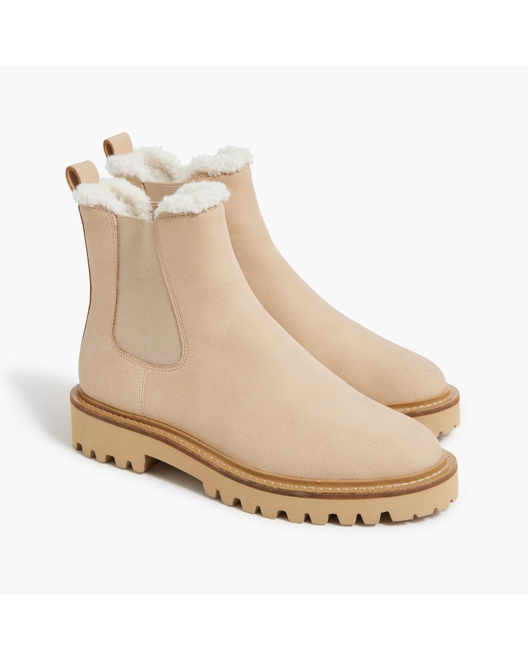 J.Crew Sherpalined Chelsea Boots in Natural Lyst