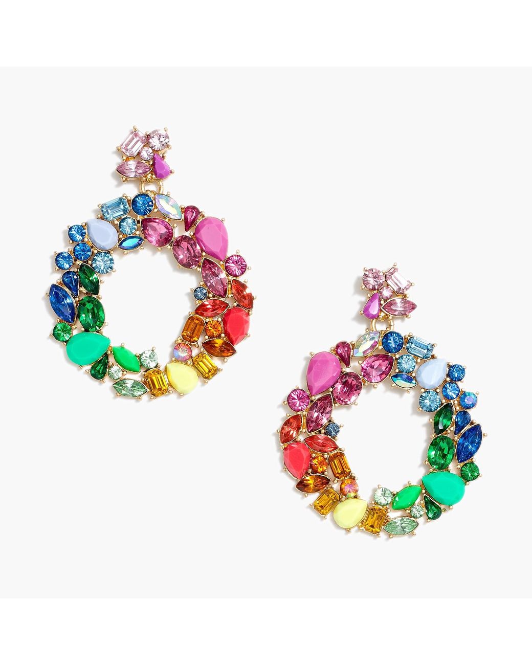 J.Crew Colorful Wreath Statement Earring in Metallic Lyst