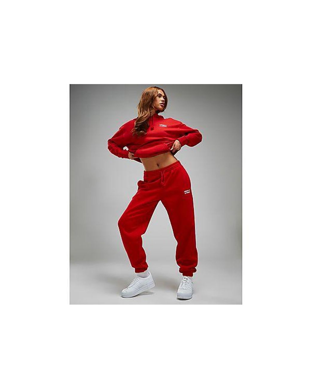 adidas womens red joggers