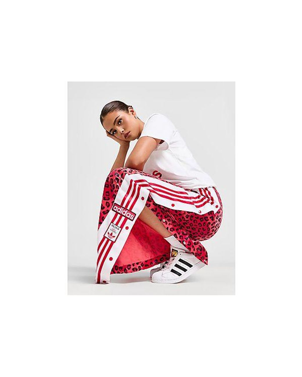 adidas Originals Leopard Luxe Wide Leg Adibreak Track Pants in Red Lyst UK