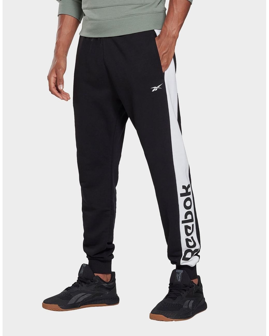 Reebok Cotton Training Essentials Linear Logo joggers in Black for Men - Lyst