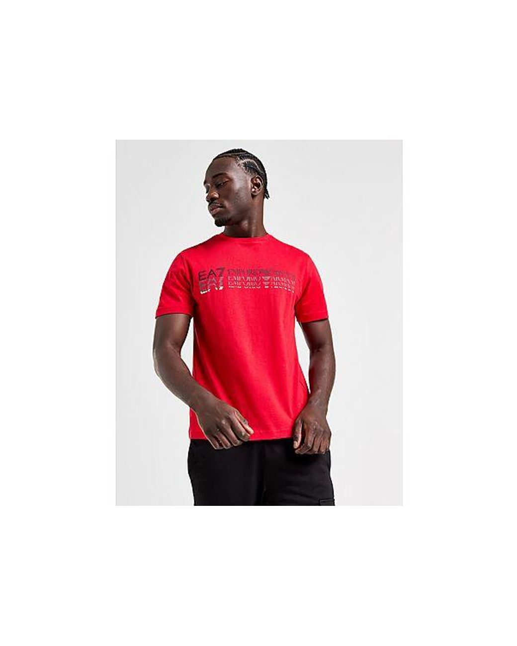 Ea7 red outlet t shirt