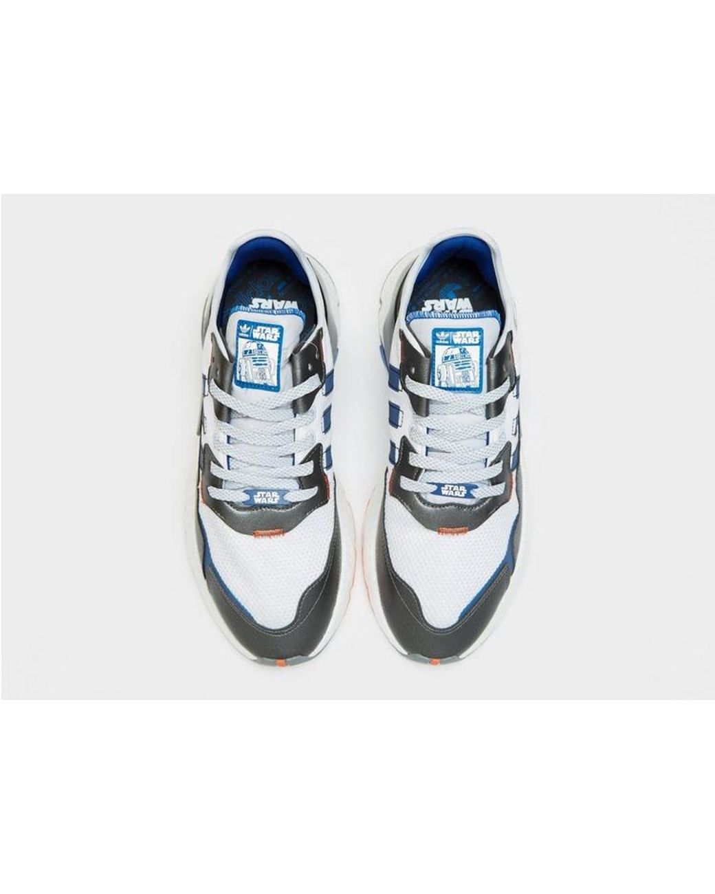 Adidas Originals Rubber X Star Wars Nite Jogger R2d2 In White Blue
