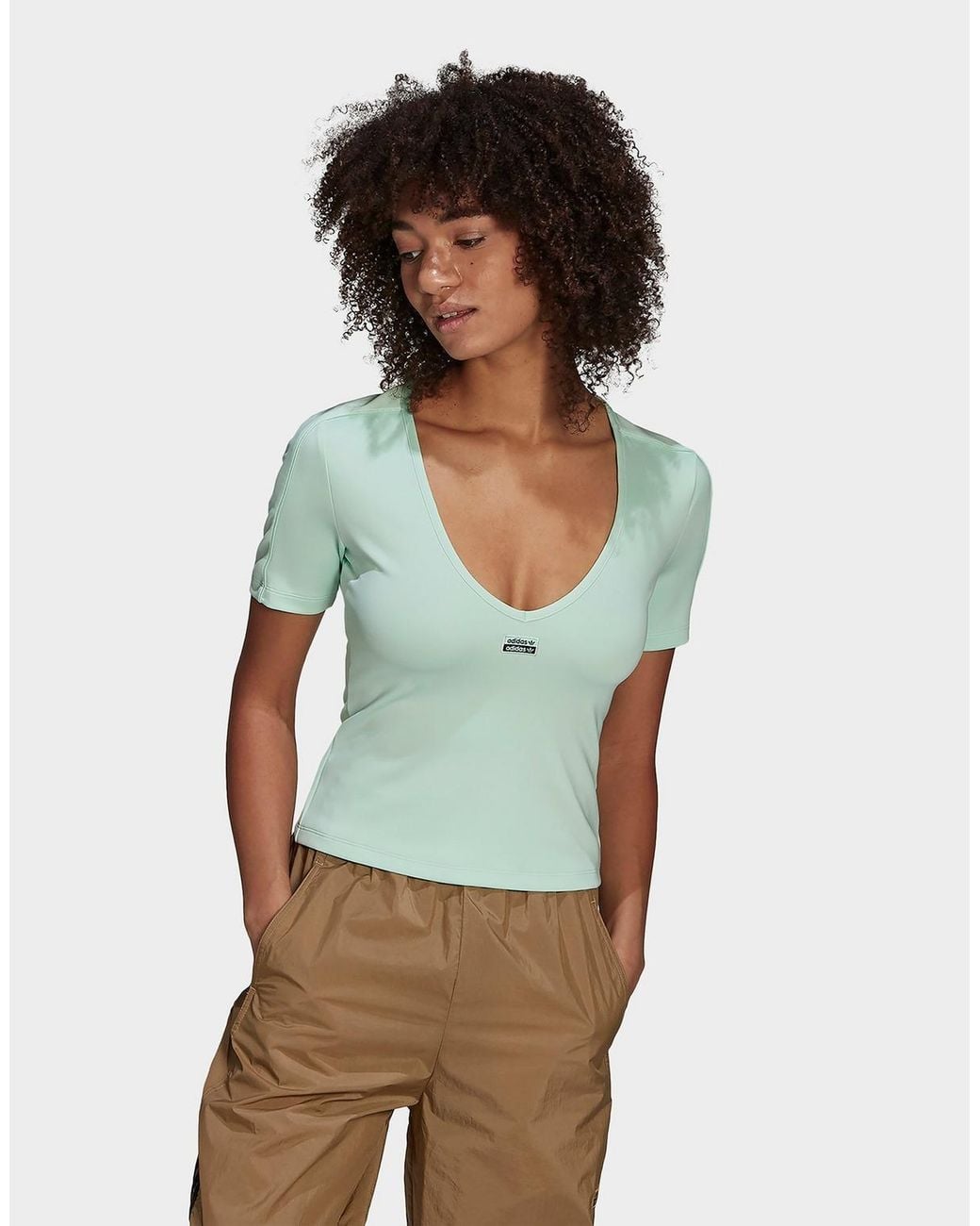 adidas Originals Canvas R.y.v. Crop Top in Green - Lyst