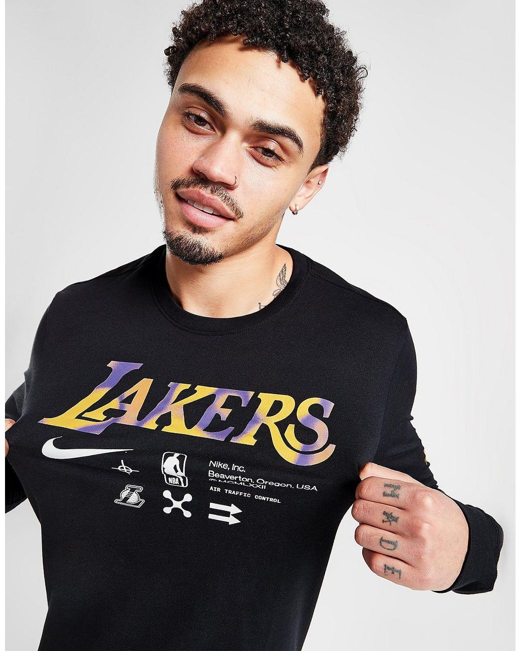 Los Angeles Lakers Courtside Men's Nike NBA Long-Sleeve Max90 T-Shirt