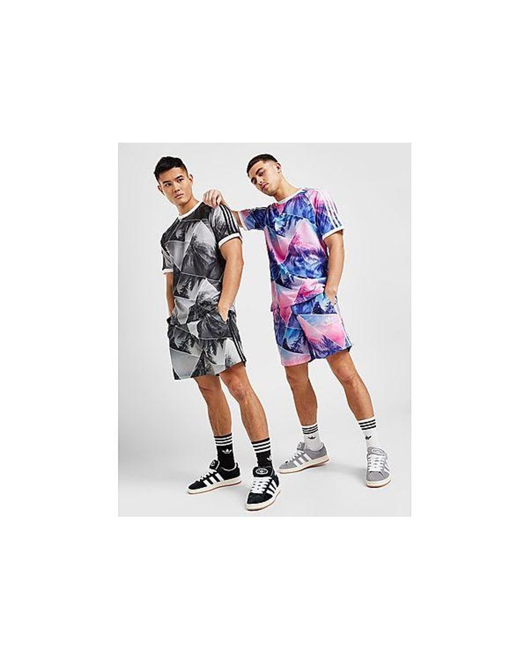 adidas Originals Palm All Over Print Swim Shorts in Black for Men | Lyst UK