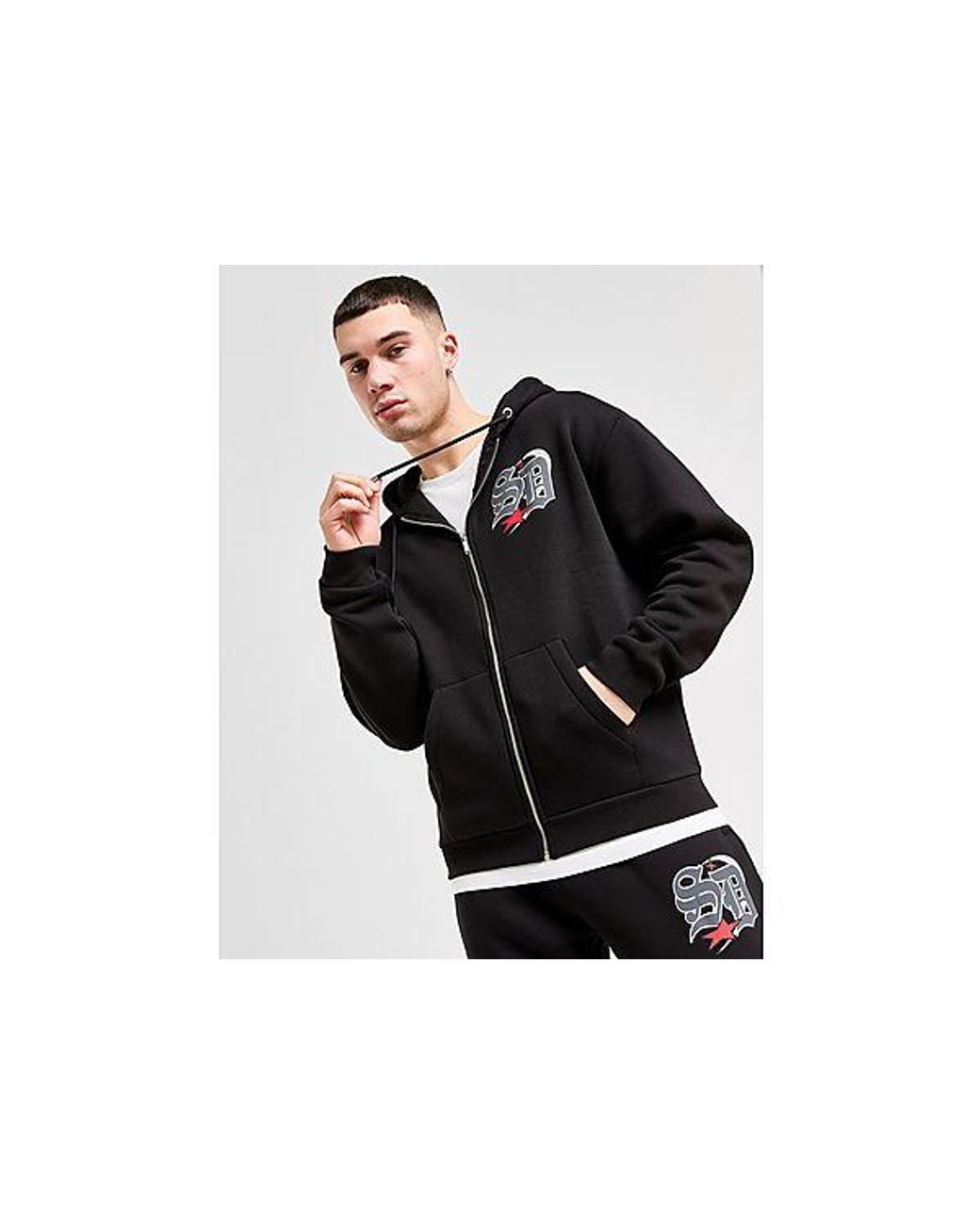 SUPPLY + DEMAND Darted Full-zip Hoodie in Black for Men | Lyst UK