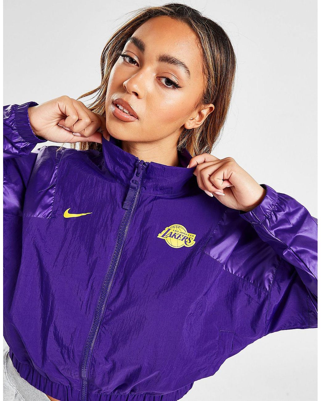 Nike Nba La Lakers Courtside Lightweight Jacket in Purple | Lyst UK