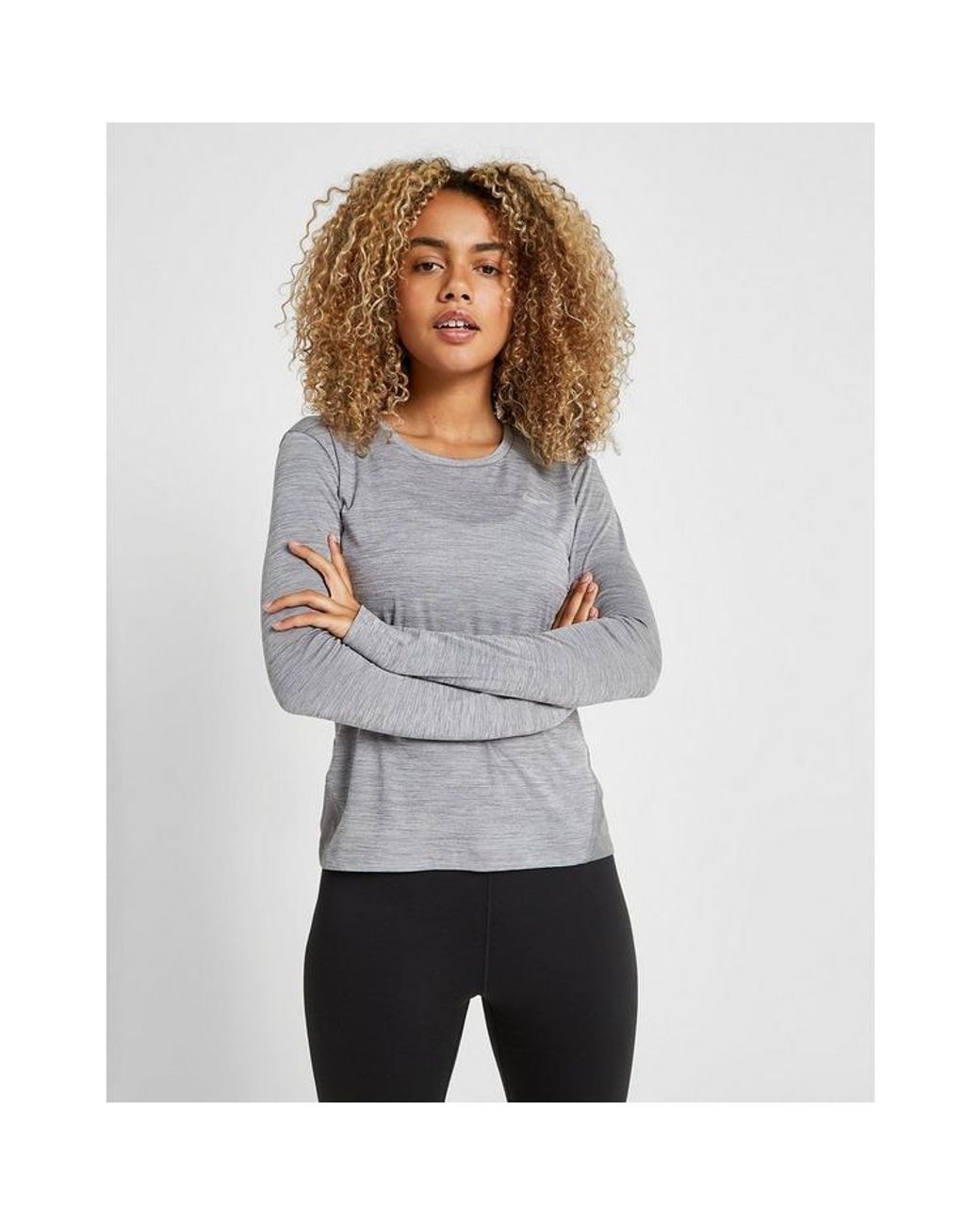 nike grey running top