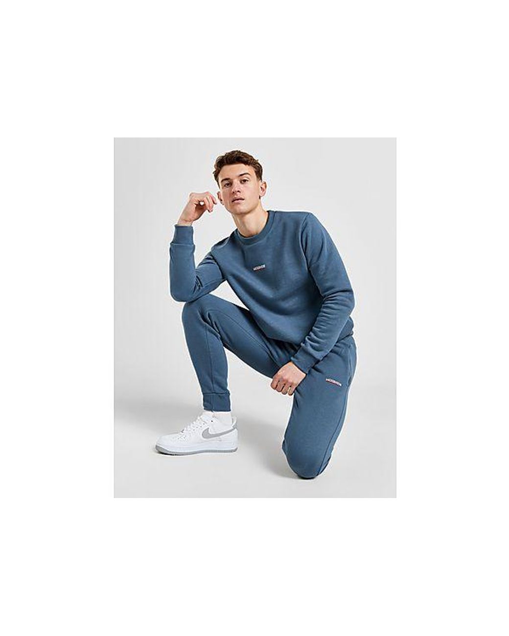 McKenzie Essential Crew Tracksuit in Blue for Men | Lyst UK