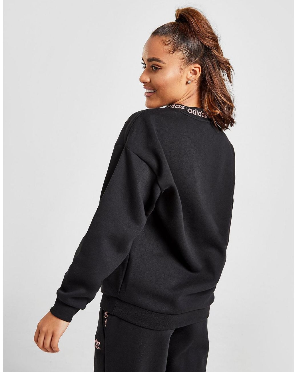 Adidas originals lurex tape crew sweatshirt hotsell