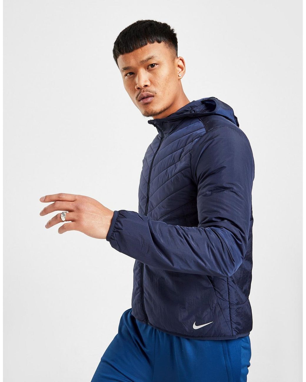 Nike Synthetic Aerolayer Running Jacket in Navy (Blue) for Men - Lyst