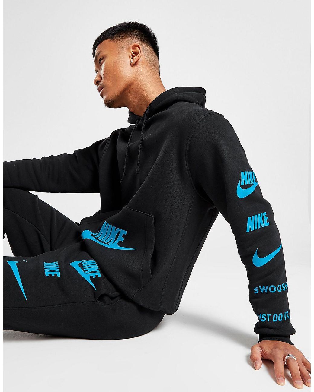 Nike Standard Issue Fleece Hoodie in Blue for Men | Lyst UK