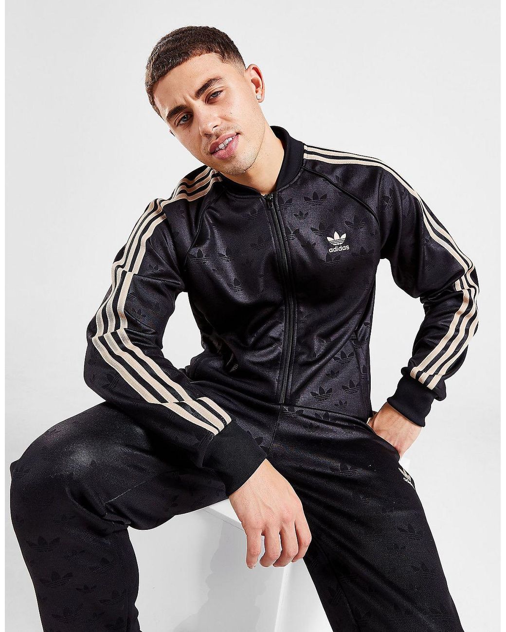 adidas Originals Embossed Sst Track Top in Black for Men | Lyst UK