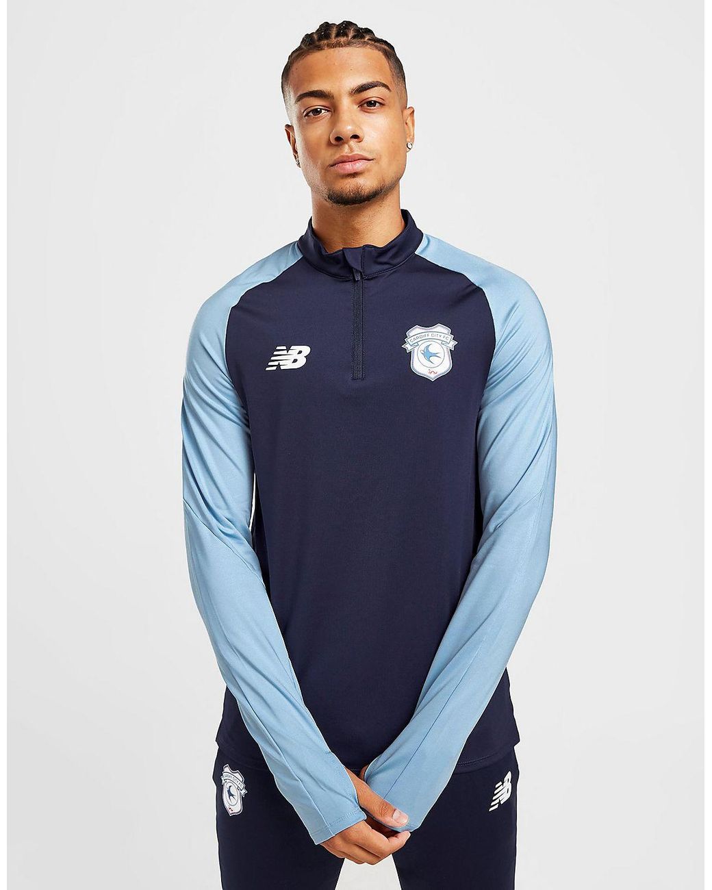 New Balance Cardiff City Fc Training 1 4 Zip Top in Blue for Men Lyst UK