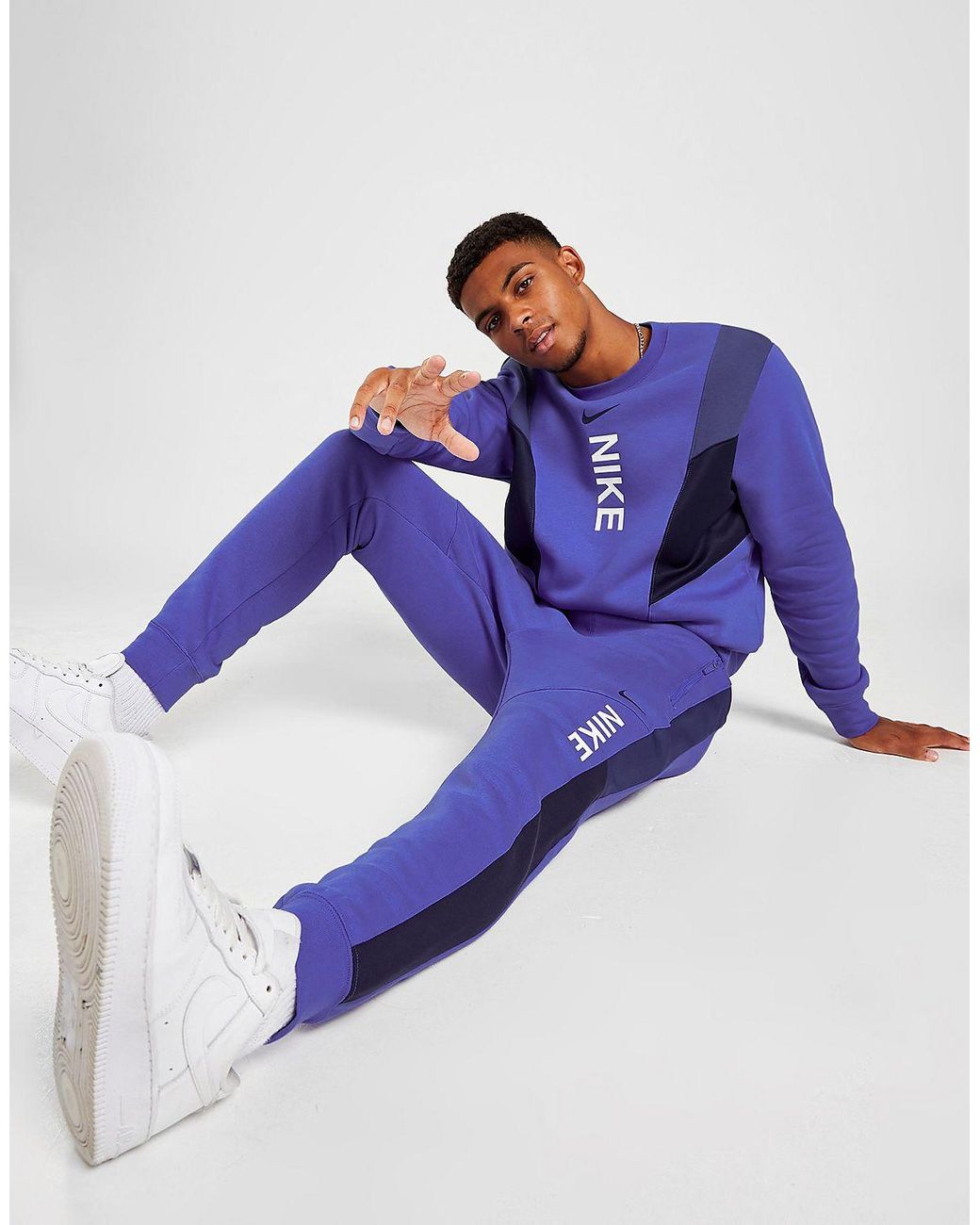 Nike Hybrid Fleece Joggers in Blue for Men | Lyst UK