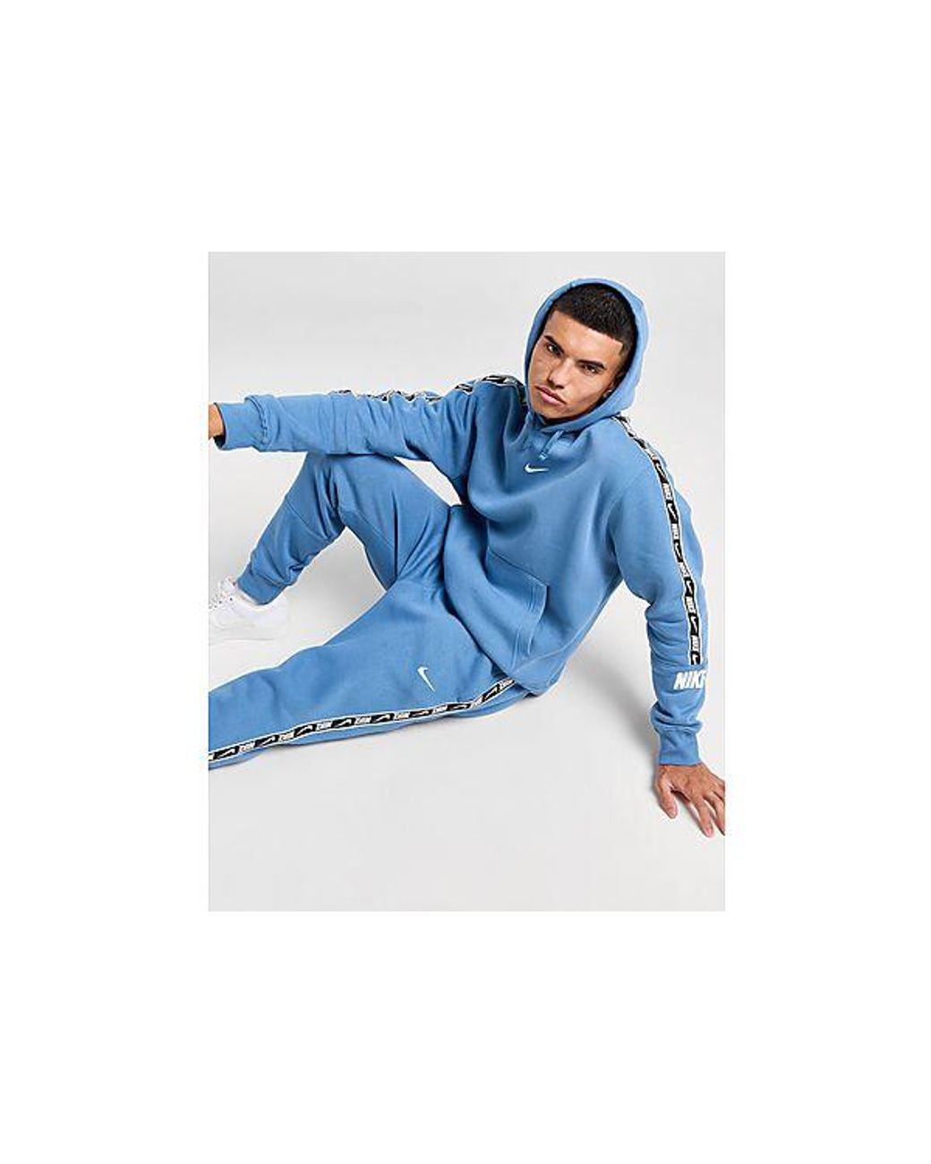 Nike Tape Fleece Hoodie in Blue for Men Lyst UK
