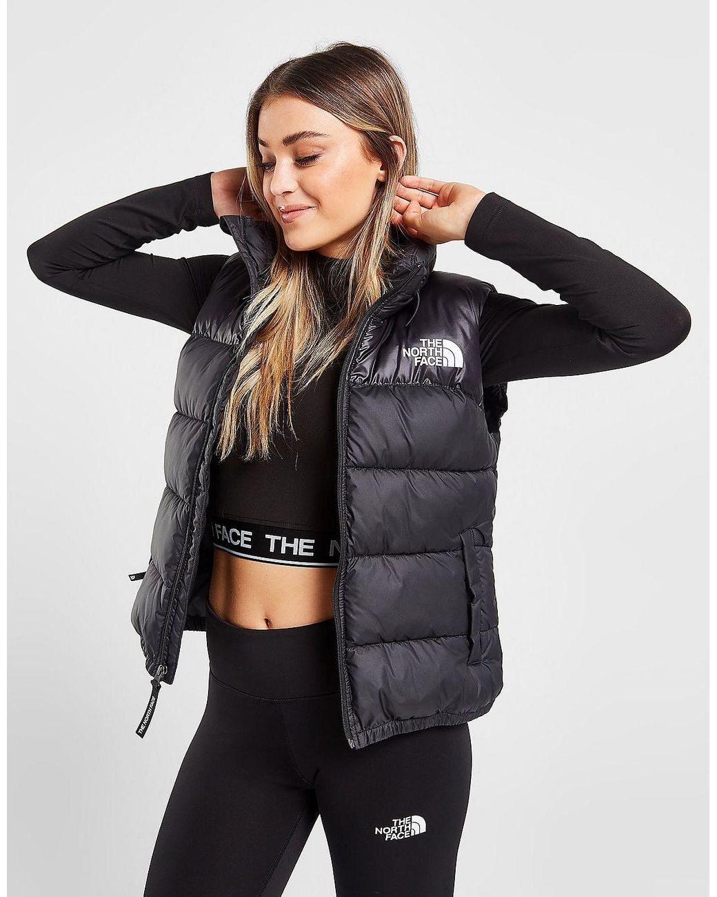 The North Face Logo Padded Gilet in Black Lyst UK
