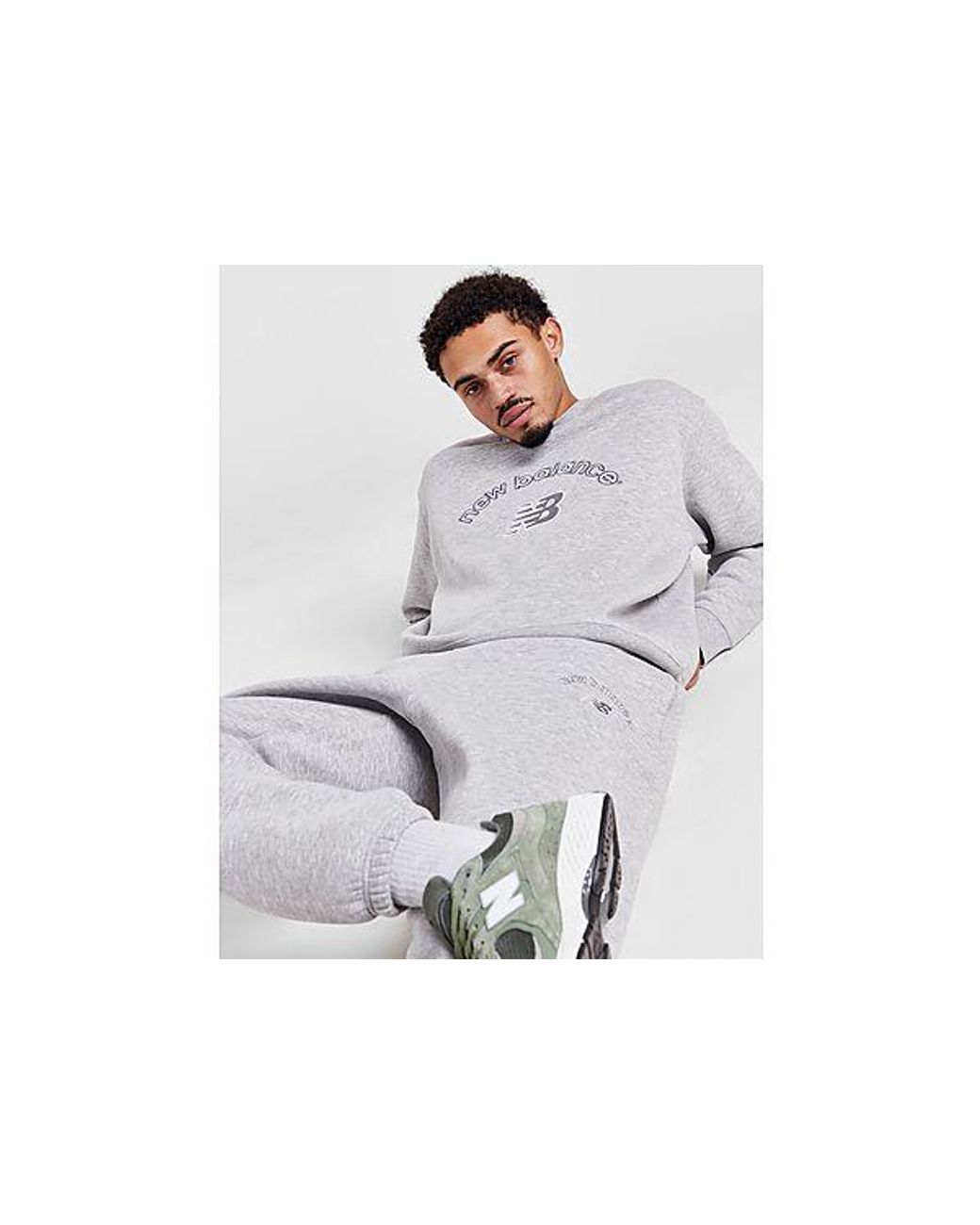 New Balance Arch Logo Sweatshirt in White for Men Lyst UK