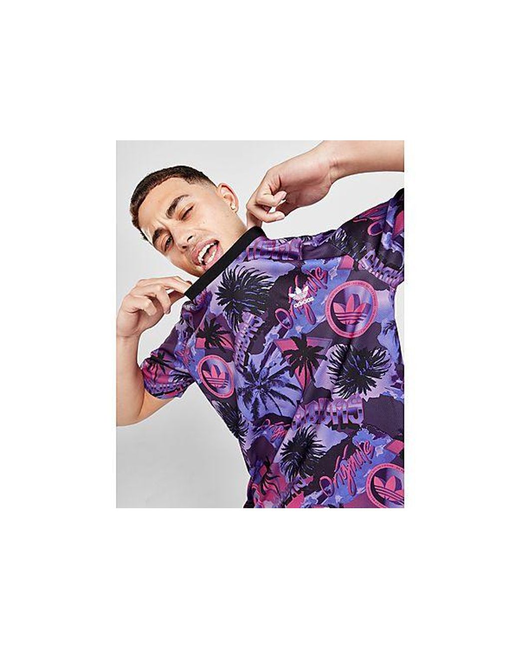 adidas Originals Summer Sticker All Over Print T-shirt in Purple for Men |  Lyst UK