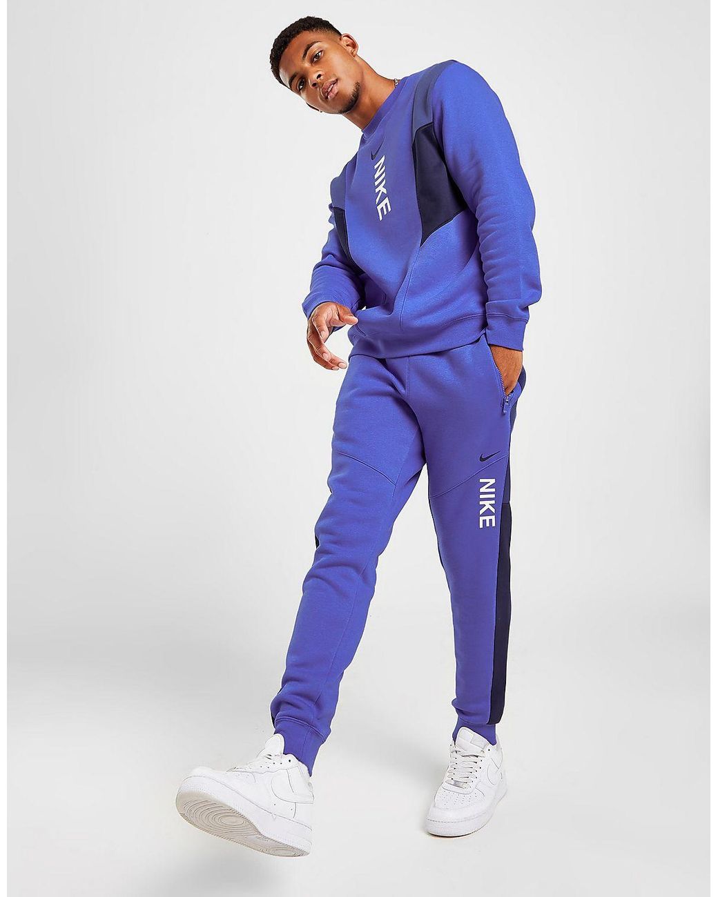 Nike Hybrid Fleece Joggers in Blue for Men | Lyst UK