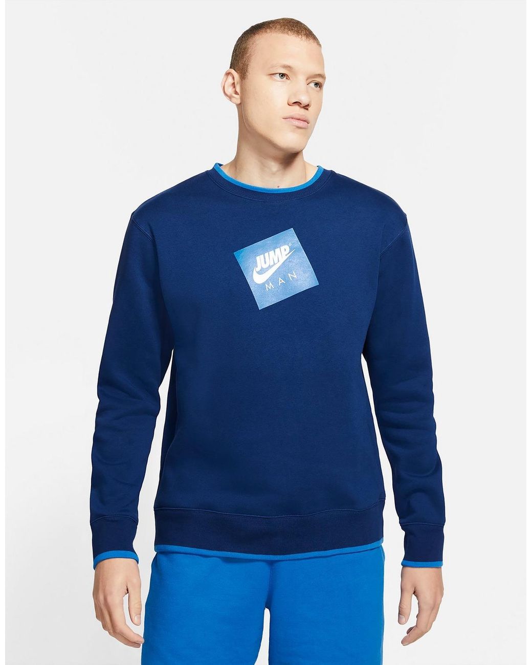 Nike Jordan Jumpman Classics Men's Fleece Crew Sweatshirt in Blue for ...