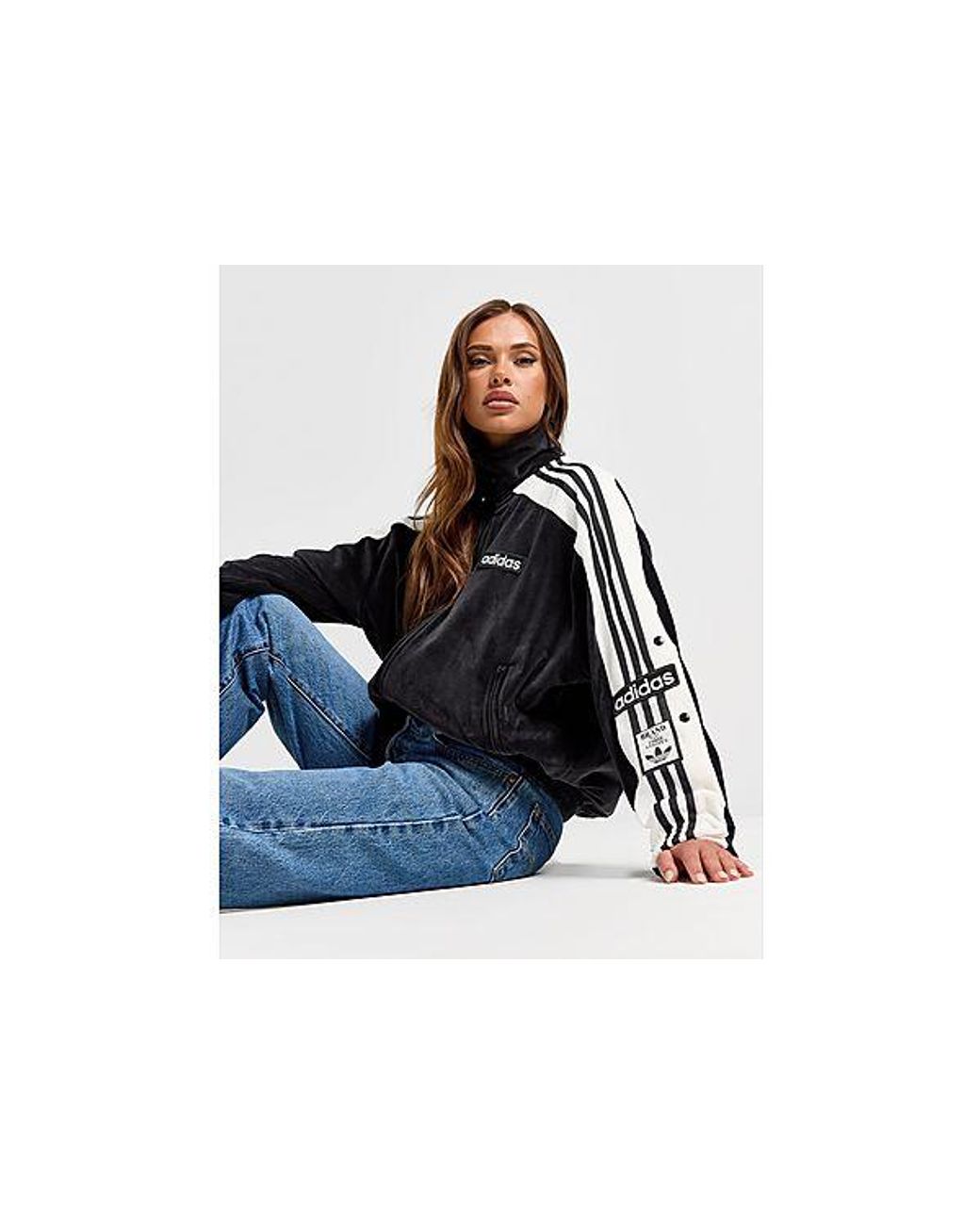 Adibreak Velour Track Top adidas Originals en coloris Noir | Lyst
