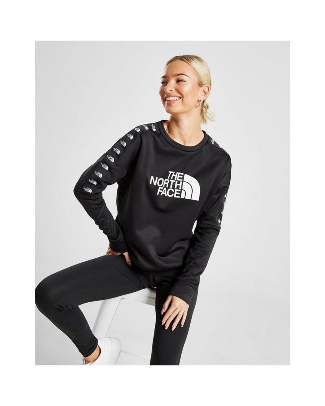 the north face white black