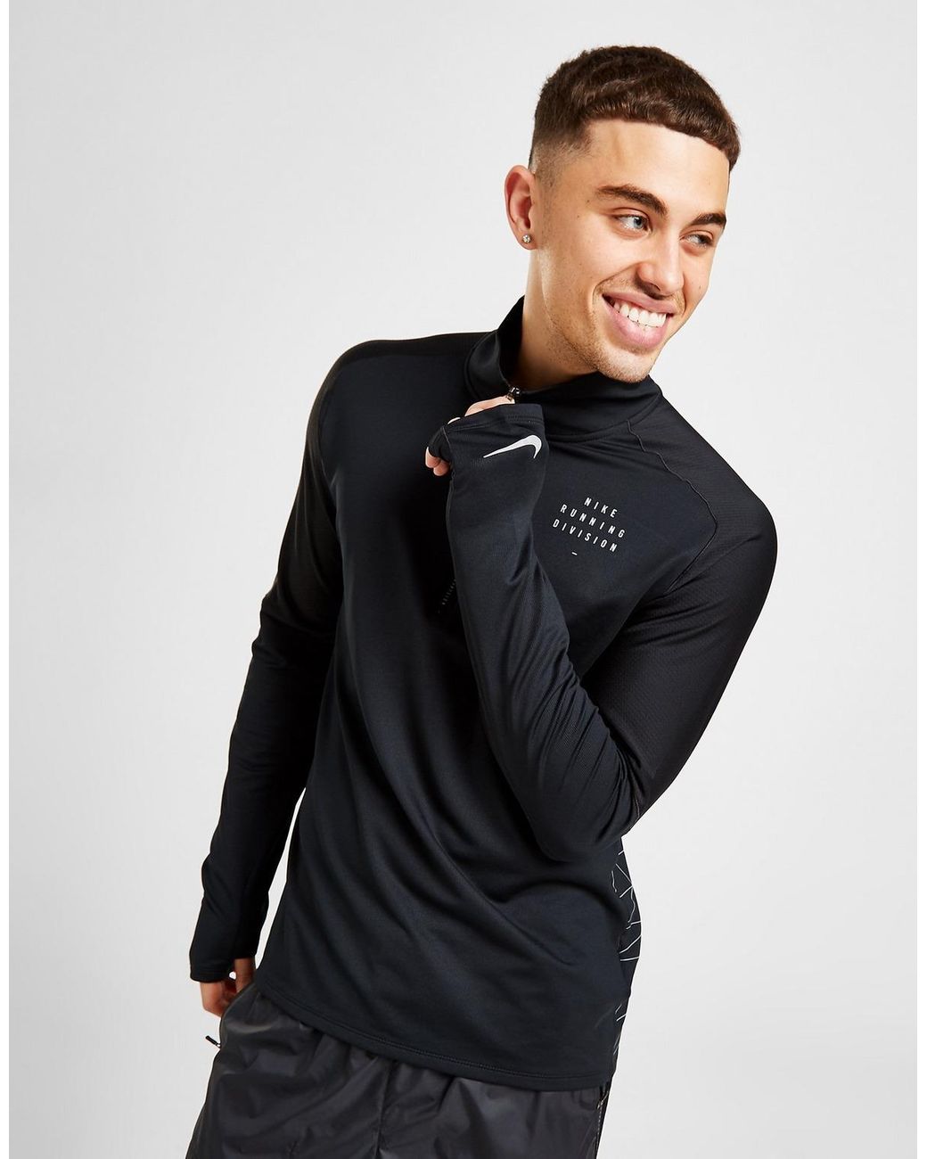 Nike Running Division 1/2 Zip Track Top in Black for Men - Lyst