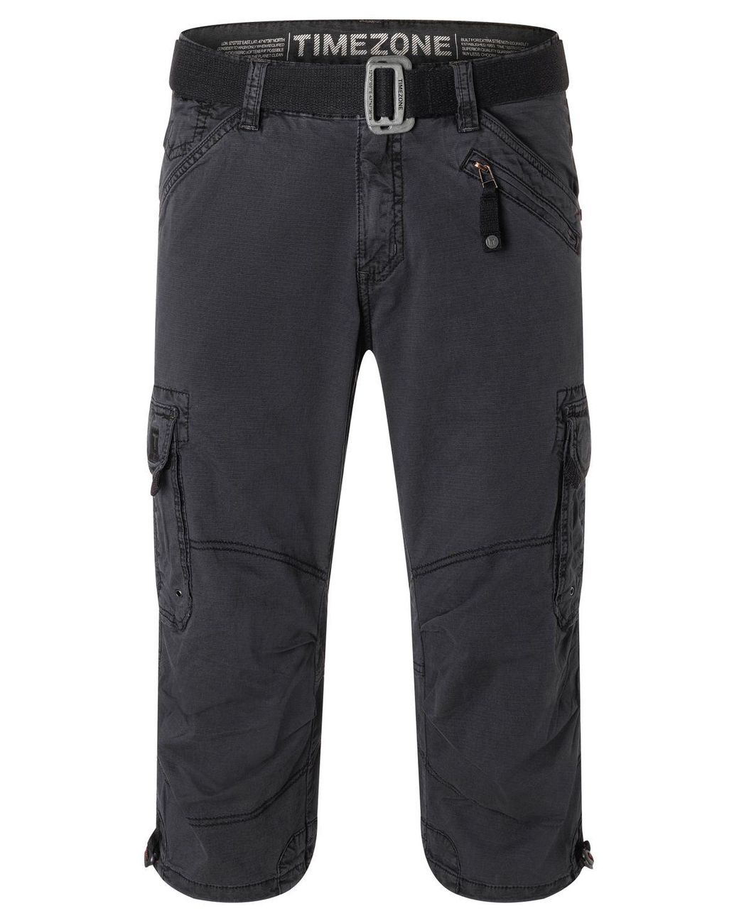 Timezone Herren 3/4 Cargo Shorts - Lässige Sommerhose Mit Gürtel