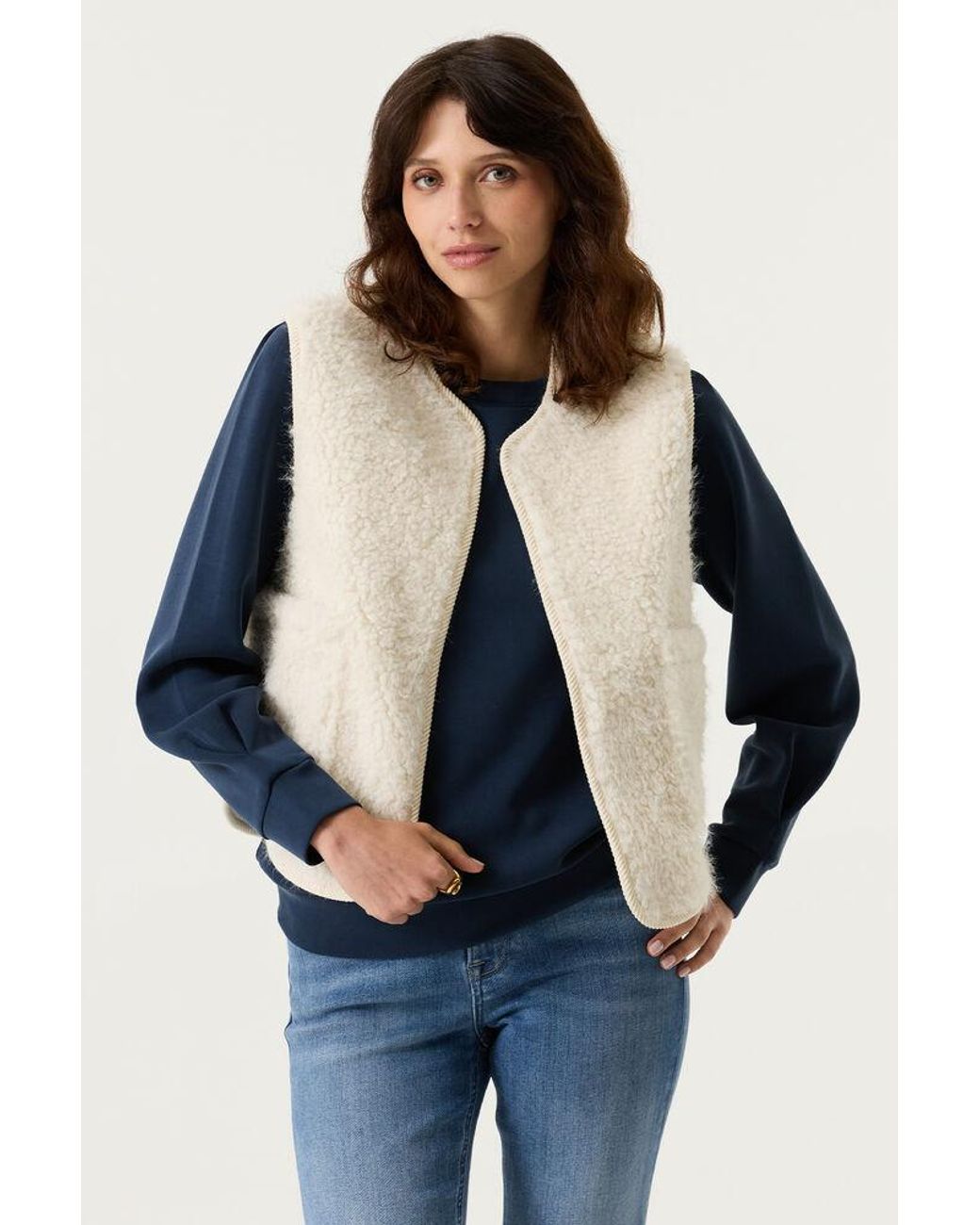 Tripper Teddy Gilet Gebroken in het Blue