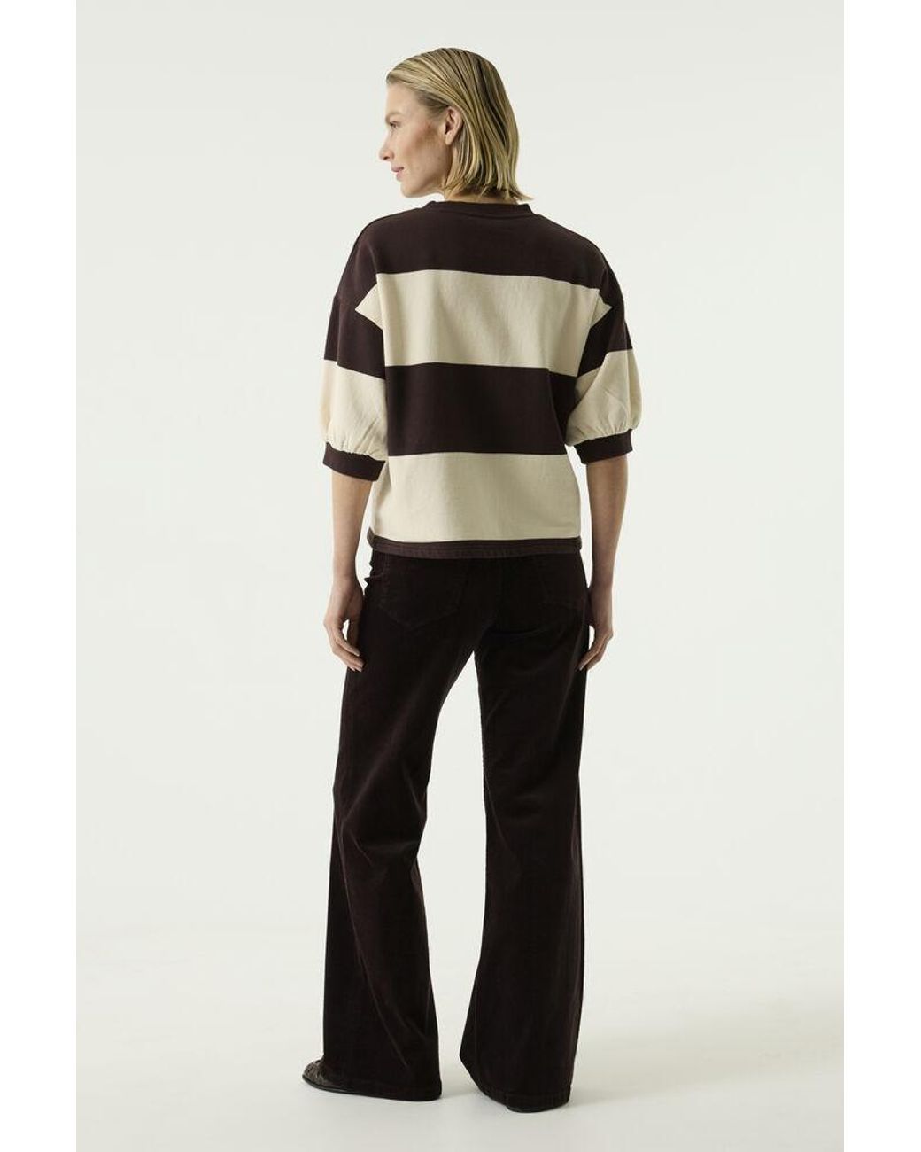 Garcia Sweater Gestreept in het Natural