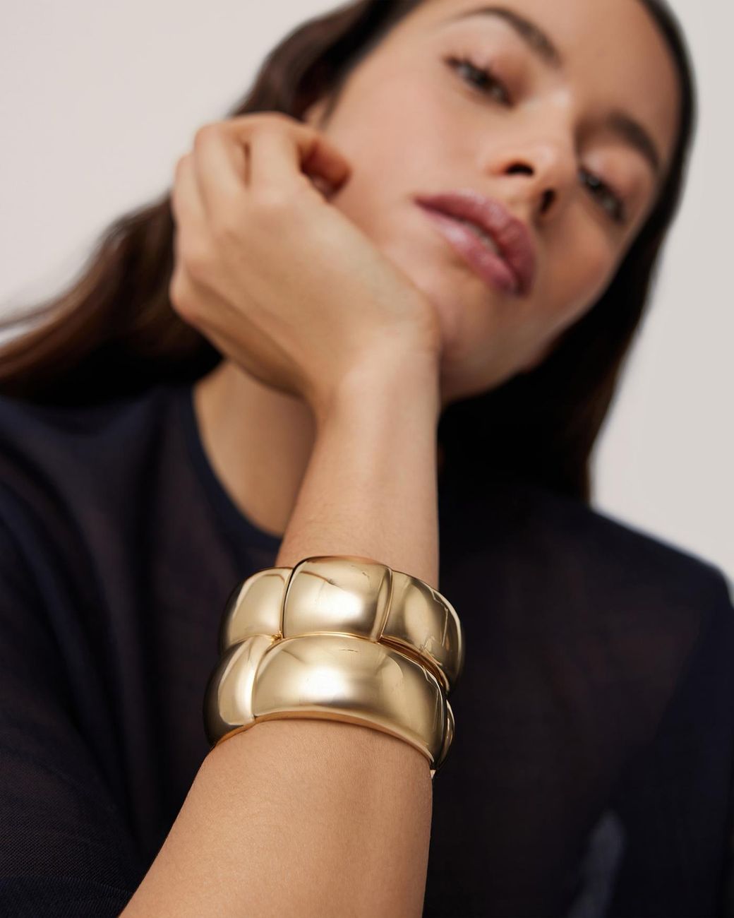 Jenny Bird White Mega Woven Square Bangle