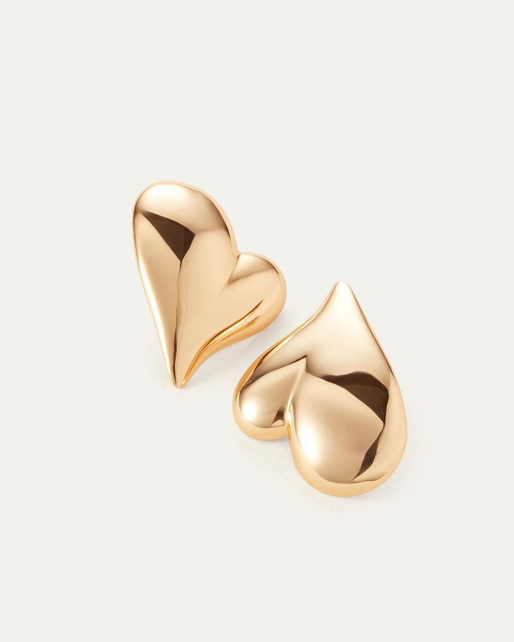 Jenny Bird Natural Mega Art Heart Button Earrings