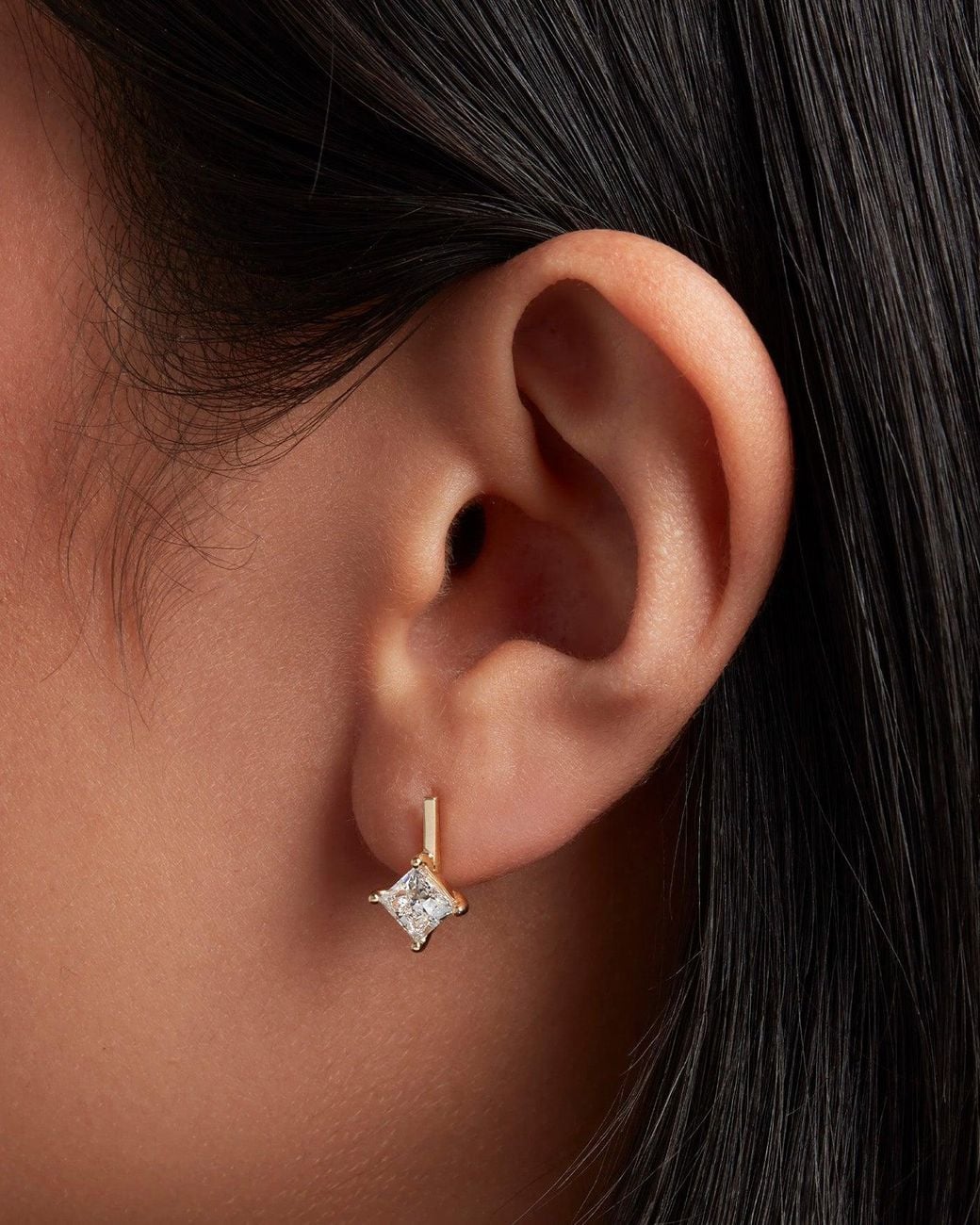 Jenny Bird Metallic 14k Princess Cut Diamond Drop Earrings