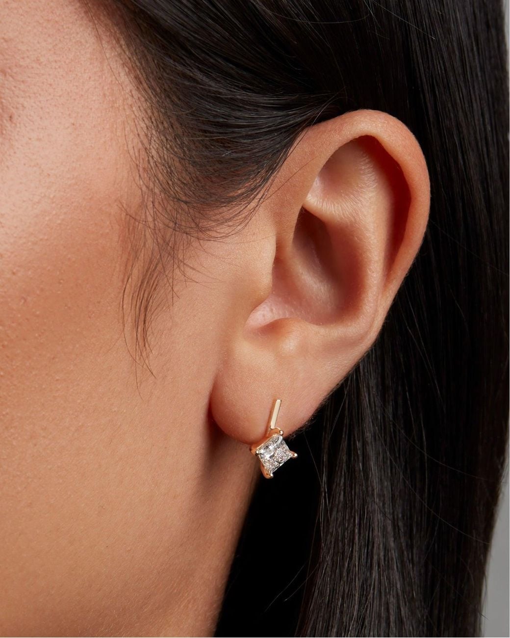 Jenny Bird Metallic 14k Princess Cut Diamond Drop Earrings