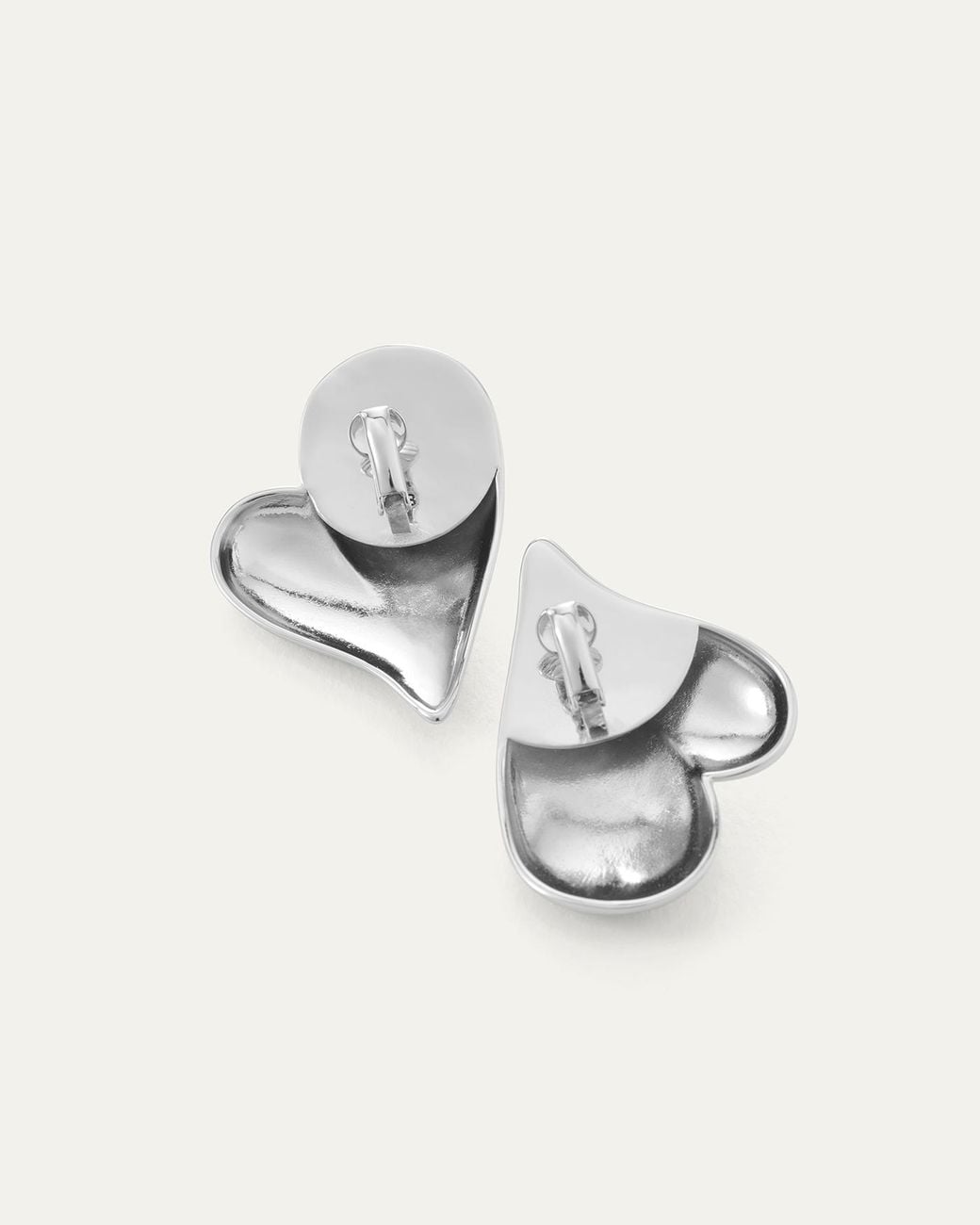 Jenny Bird Multicolor Mega Art Heart Button Clip On Earrings