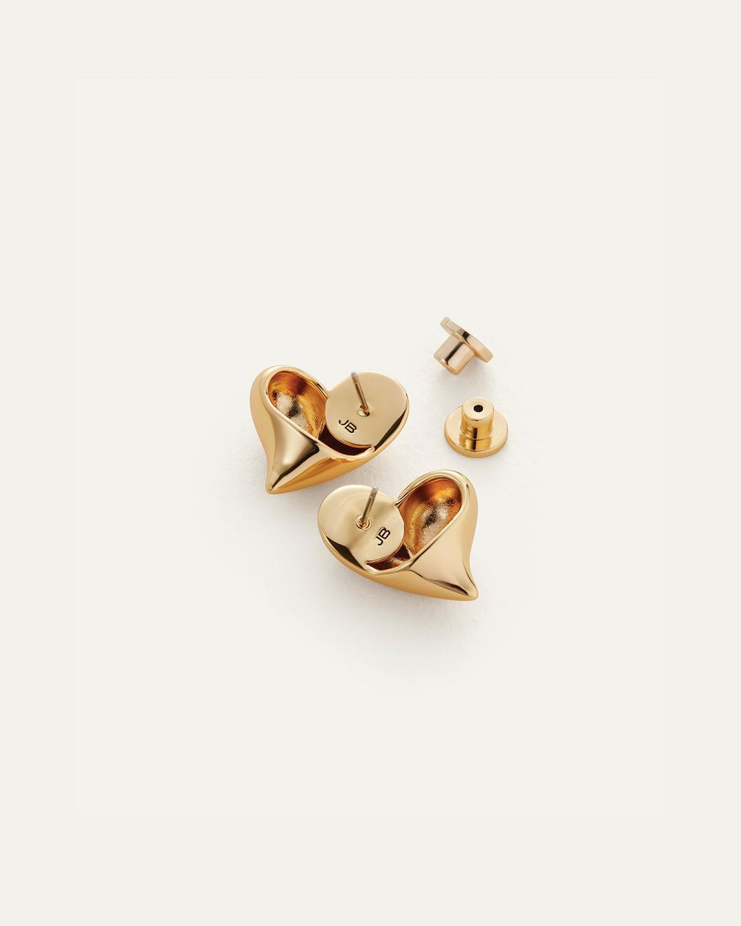 Jenny Bird Natural Art Heart Button Earrings