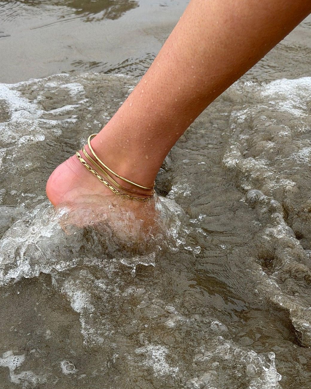 Jenny Bird Metallic Modern Anklet Stack